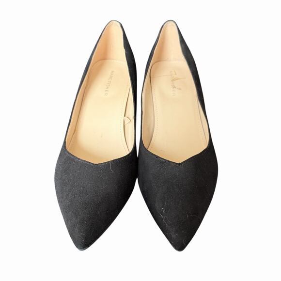 Marc Fisher 10 Caitlin Pumps Block Heel Pointed Toe Black Solid Career - Picture 9 of 9